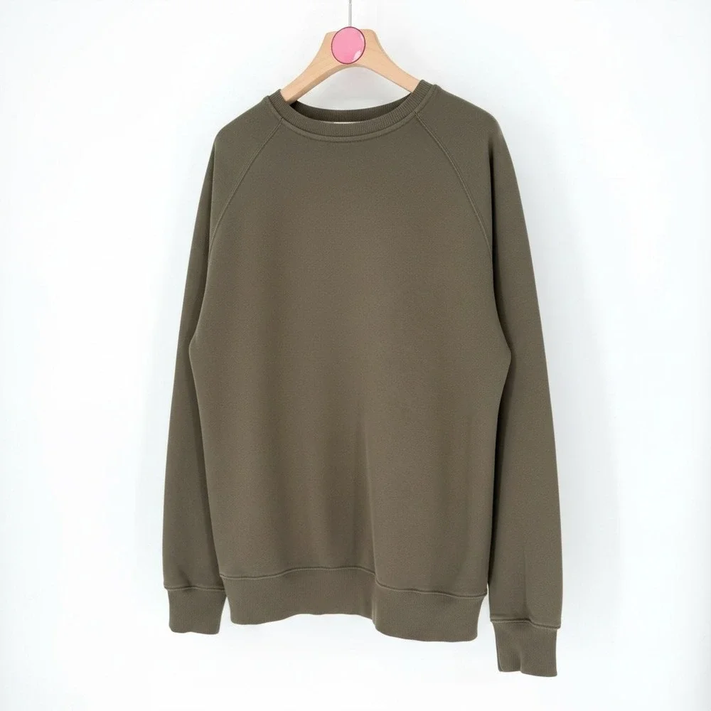 The North Face Crewneck Pullover‎ Sweatshirt Green Cotton Blend Logo Unisex XL